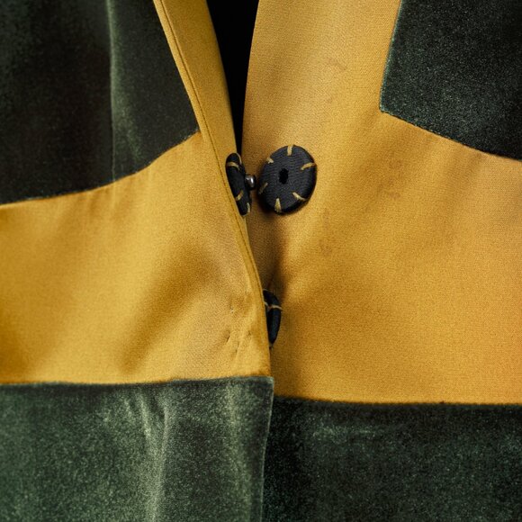 UNTTLD AW/18 Rafael Green Velvet Satin-Trim Blazer - Picture 7 of 9